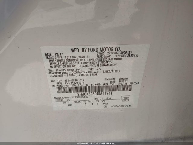 Ford FLEX SEL 2018 2FMGK5C80JBA11941 Image 9