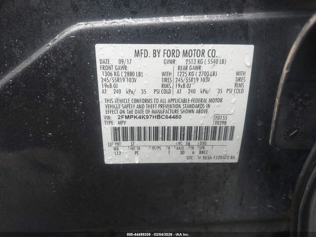 Ford Edge Titanium 2017 2FMPK4K97HBC64480 Image 9