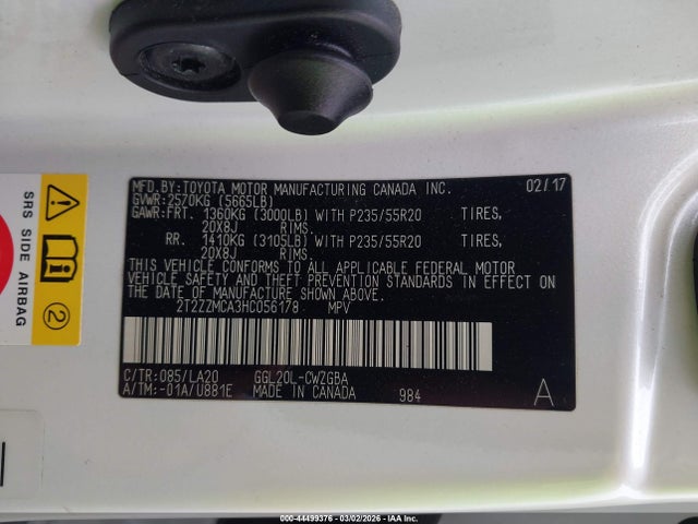 Aukcja sprzedaży 2017 Lexus Rx 350, vin: 2T2ZZMCA3HC056178, numer aukcji: 44499376