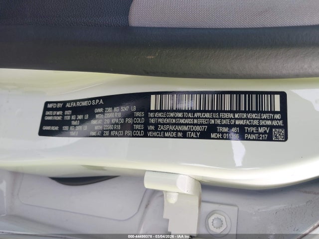 2021 ALFA ROMEO STELVIO ZASPAKAN9M7D08077 Photo 8