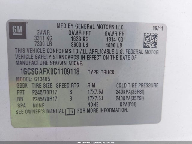 2012 CHEVROLET EXPRESS 1500 1GCSGAFX0C1109118 Photo 8