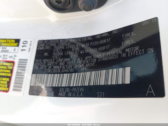 Toyota SIENNA LE 2020 5TDKZ3DC8LS046780 Image 9