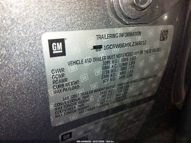 2020 CHEVROLET SILVERADO 1500 1GCRWBEH5LZ369212 Photo 8
