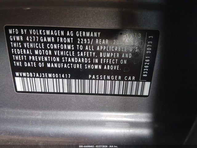 WVWDB7AJ3EW001417 Volkswagen Golf 2.5l