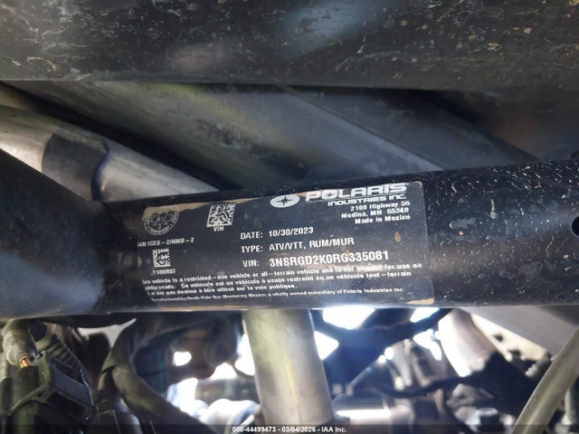 3NSRGD2K0RG335081 Polaris Rzr Pro R Ultimate