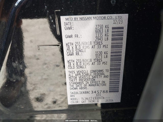 Aukcja sprzedaży 2024 Infiniti Qx60 Pure, vin: 5N1DL1ER8RC345788, numer aukcji: 44499509