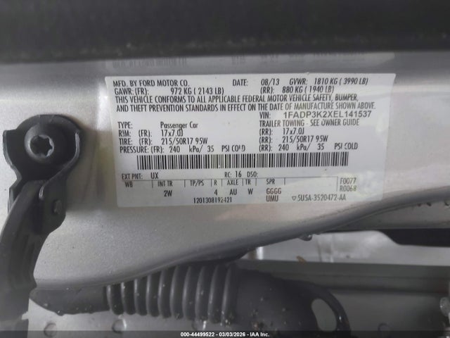 1FADP3K2XEL141537 Ford FOCUS SE