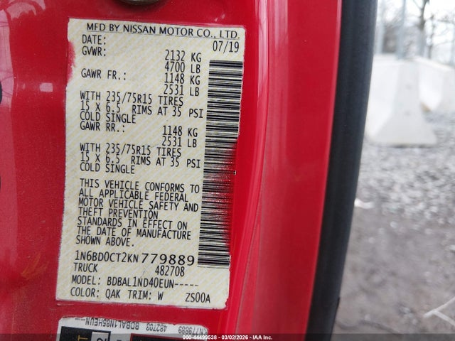 1N6BD0CT2KN779889 Nissan FRONTIER S