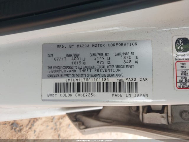 Aukcja sprzedaży 2014 Mazda Mazda3 I Touring, vin: JM1BM1L78E1101185, numer aukcji: 44499553