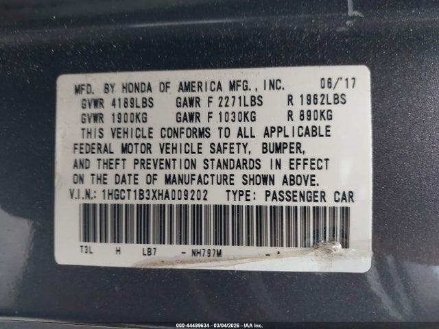 1HGCT1B3XHA009202 Honda Accord Lx-s