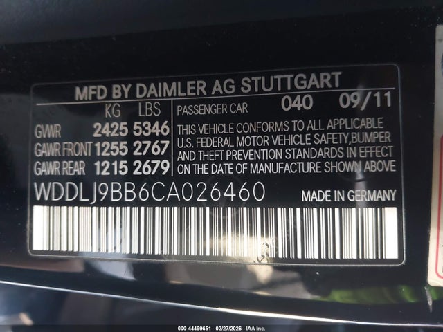 2012 MERCEDES-BENZ CLS 550 WDDLJ9BB6CA026460 Photo 8