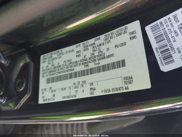 2015 FORD F-150 1FTEW1CP9FKE47944 Photo 8