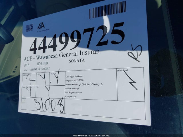 KMHE34L18GA010087 Hyundai Sonata Hybrid Limited
