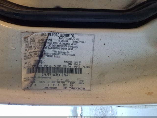 2006 FORD CROWN VICTORIA 2FAFP71W36X117671 Photo 8