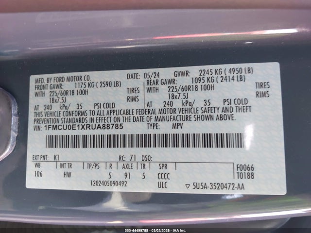 Ford Escape Phev 2024 1FMCU0E1XRUA88785 Image 9