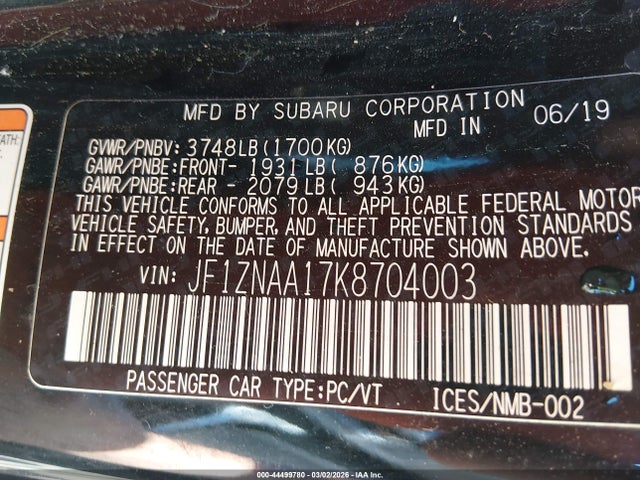 2019 TOYOTA 86 JF1ZNAA17K8704003 Photo 8