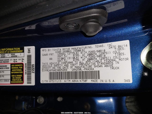 5TFMU4FN4EX025269 Toyota Tacoma Base V6