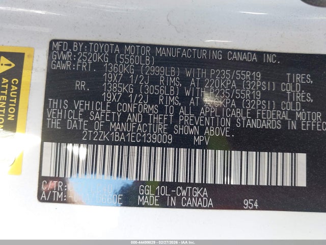 2T2ZK1BA1EC139009 Lexus RX 350