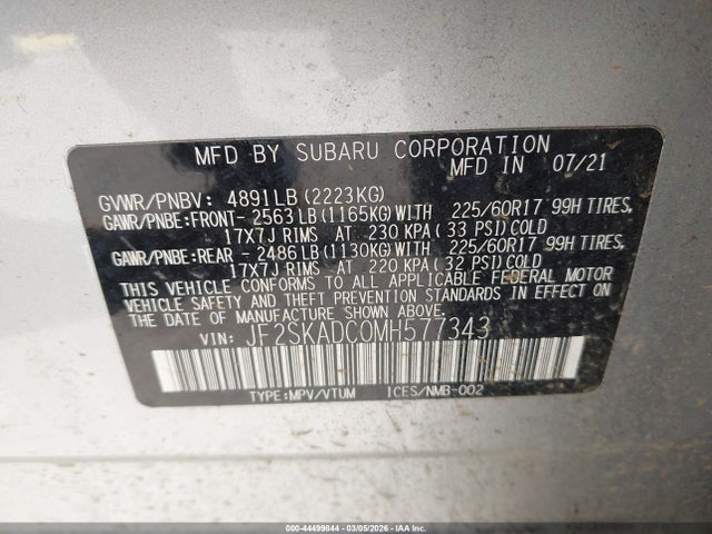 Subaru Forester 2021 JF2SKADC0MH577343 Image 9