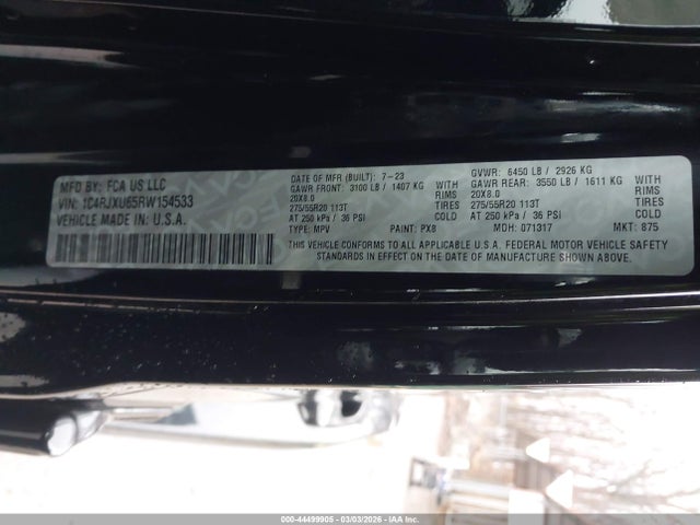 2024 Jeep Wrangler 4xe Summit 4xe მანქანა იყიდება აუქციონზე, vin: 1C4RJXU65RW154533, აუქციონის ნომერი: 44499905