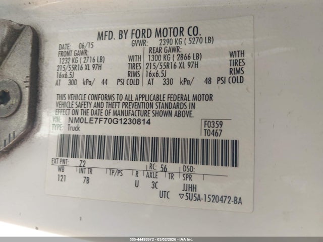 Ford Transit Connect Xlt 2016 NM0LE7F70G1230814 Image 9