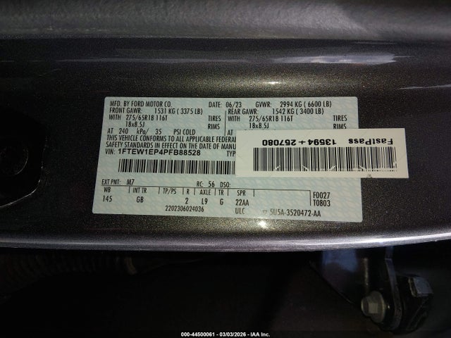 1FTEW1EP4PFB88528 Ford F-150 Xl