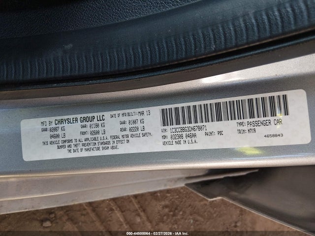Продажа на аукционе авто 2013 Chrysler 200 Touring, vin: 1C3CCBBG3DN678071, номер лота: 44500064