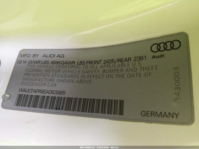 2014 AUDI A5 WAUCFAFR8EA063885 Photo 8