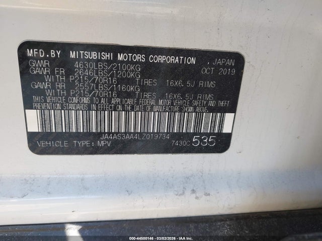 2020 MITSUBISHI ECLIPSE CROSS JA4AS3AA4LZ019734 Photo 8