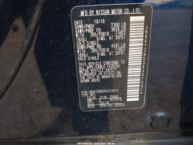 2019 NISSAN ARMADA JN8AY2ND0KX010014 Photo 8