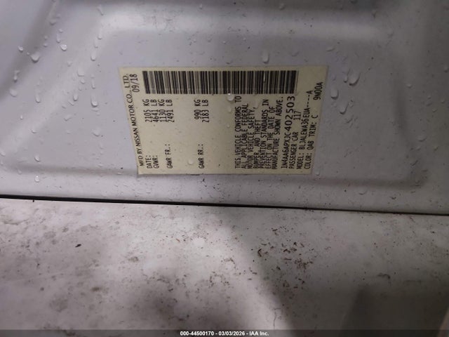 Aukcja sprzedaży 2018 Nissan Maxima 3.5 Sl, vin: 1N4AA6APXJC402503, numer aukcji: 44500170