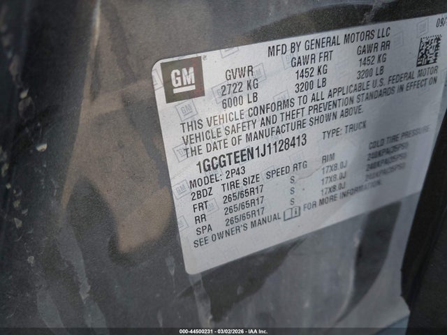 1GCGTEEN1J1128413 Chevrolet Colorado Zr2