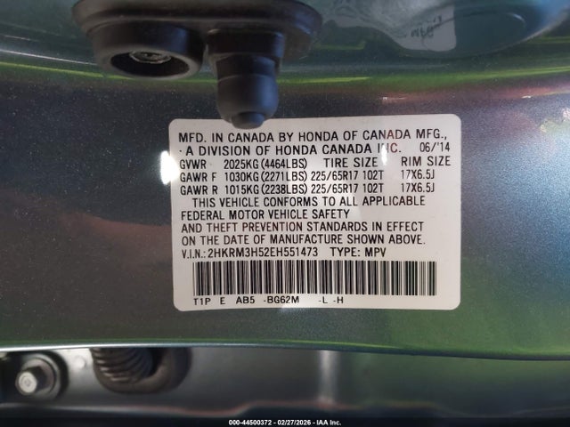 Honda CR-V EX 2014 2HKRM3H52EH551473 Image 9