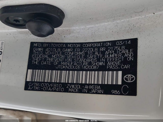 Toyota Prius Five/four/three/two 2014 JTDKN3DU2E1820087 Image 9