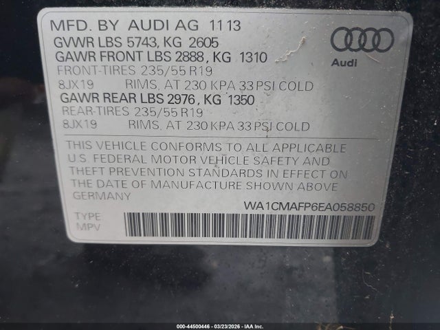 2014 AUDI Q5 WA1CMAFP6EA058850 Photo 8