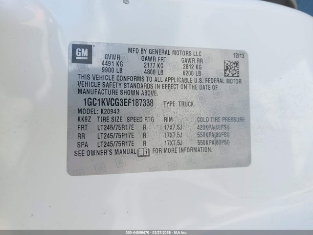 1GC1KVCG3EF187338 Chevrolet Silverado 2500hd Work Truck