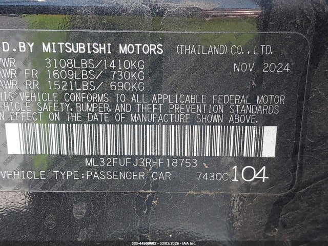2024 MITSUBISHI MIRAGE G4 ML32FUFJ3RHF18753 Photo 8