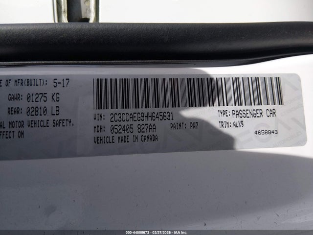 44500673 :رقم المزاد ، 2C3CCAEG9HH645631 vin ، 2017 Chrysler 300c مزاد بيع
