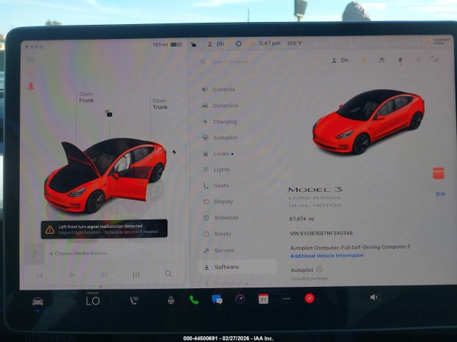 Продажа на аукционе авто 2022 Tesla Model 3 Long Range Dual Motor All-wheel Drive, vin: 5YJ3E1EB7NF340348, номер лота: 44500691