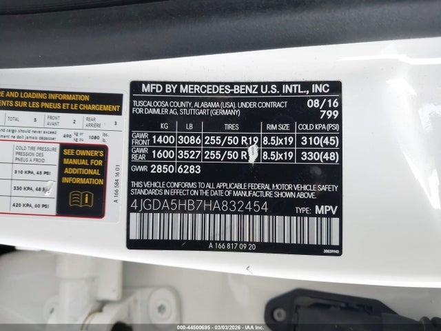 4JGDA5HB7HA832454 Mercedes-Benz Gle 350 4matic
