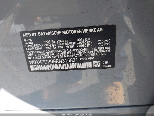 WBX47DP09RN315831 BMW X3 Sdrive30i