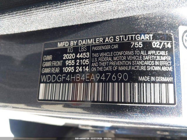 44500728 :رقم المزاد ، WDDGF4HB4EA947690 vin ، 2014 Mercedes-benz C 250 Sport مزاد بيع