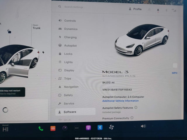 2019 Tesla Model 3 Long Range/mid Range/standard Range/standard Range Plus მანქანა იყიდება აუქციონზე, vin: 5YJ3E1EAXKF302650, აუქციონის ნომერი: 44500802