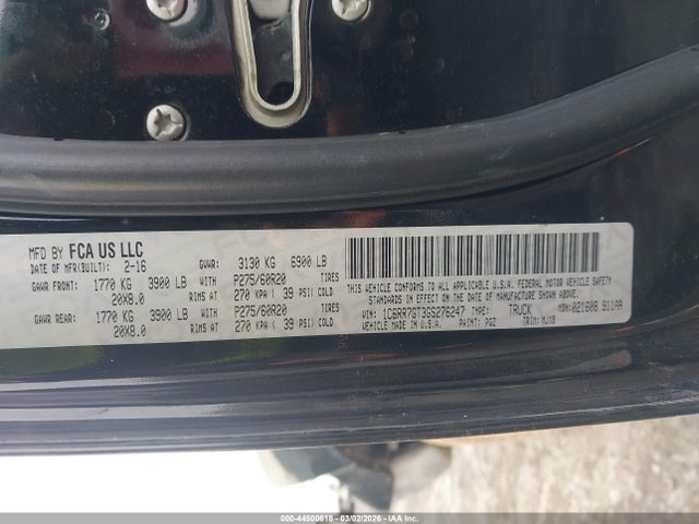 44500818 :رقم المزاد ، 1C6RR7GT3GS276247 vin ، 2016 Ram 1500 Big Horn مزاد بيع