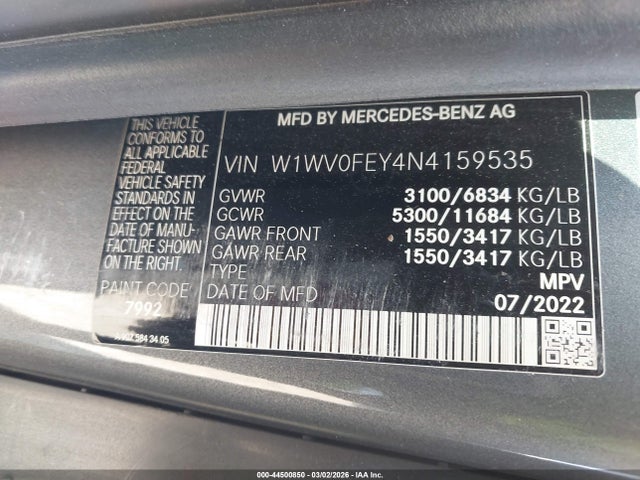 2022 MERCEDES-BENZ METRIS W1WV0FEY4N4159535 Photo 8