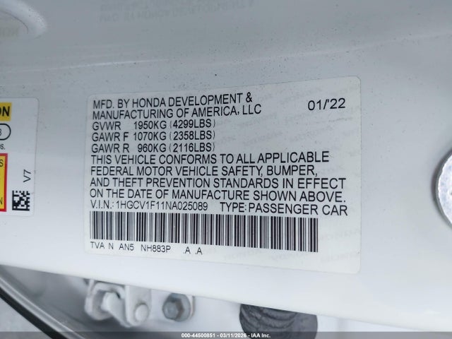 1HGCV1F11NA025089 Honda ACCORD LX