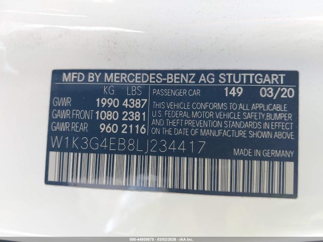 Mercedes-Benz A 220 2020 W1K3G4EB8LJ234417 Image 9