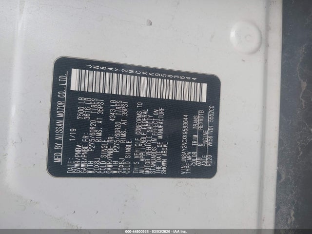 Nissan Armada Platinum 2019 JN8AY2NCXK9583644 Image 9