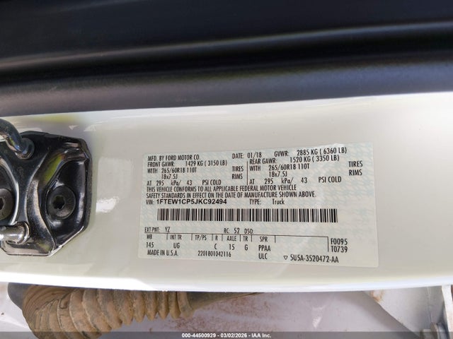 Ford F-150 Xlt 2018 1FTEW1CP5JKC92494 Image 9