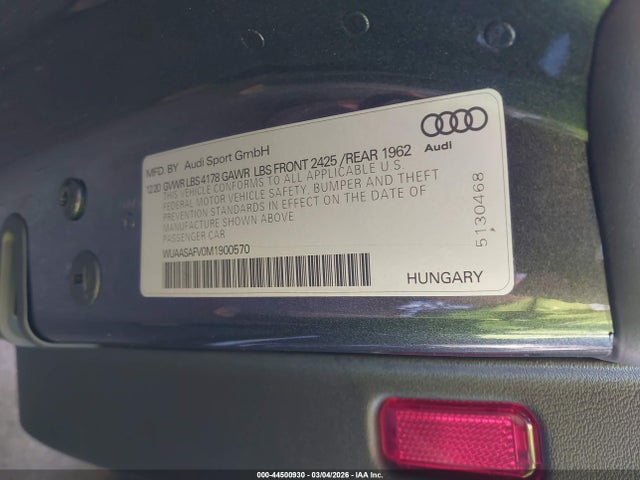 2021 AUDI TT RS WUAASAFV0M1900570 Photo 8